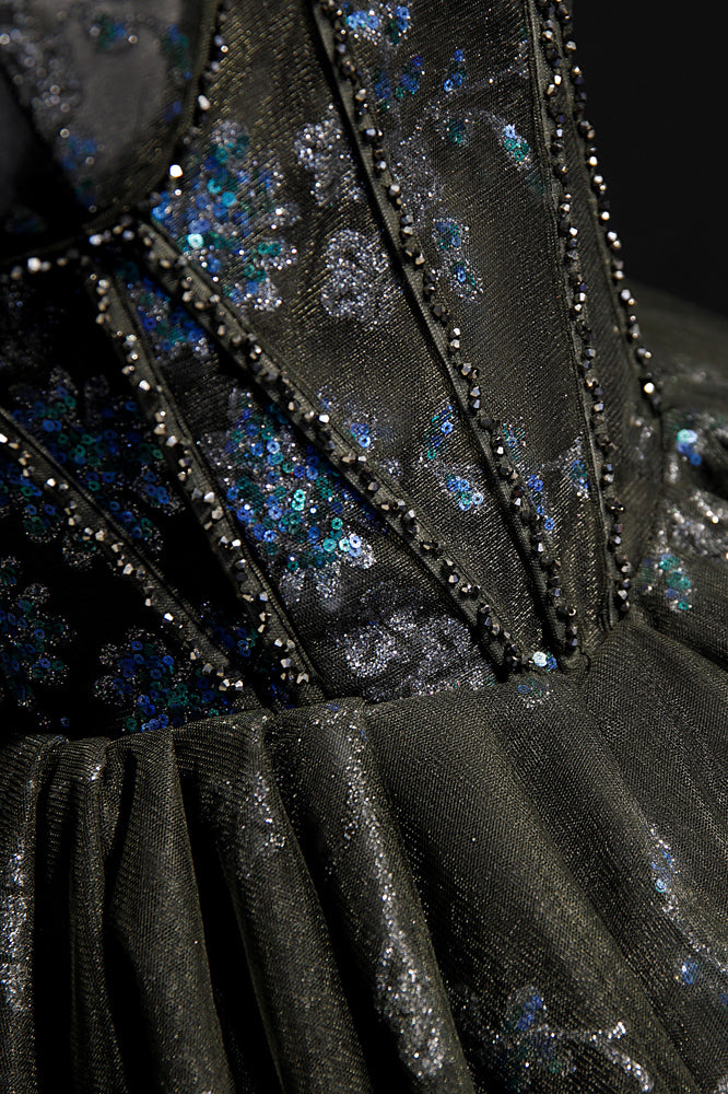 Dark Grey Beaded Double Straps Sequins-Embroidered Homecoming Dress Dark Grey / US 10 Dark Grey Beaded Double Straps Sequins-Embroidered Homecoming Dress Dark Grey / US 10