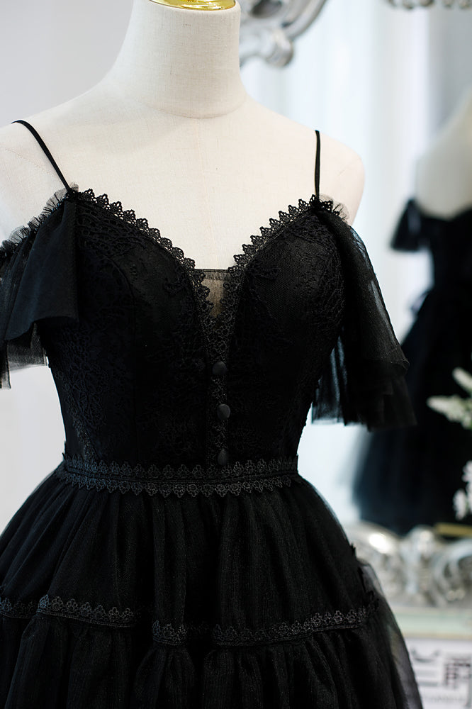 Black 2 Styles Tulle Straps Plunging V Homecoming Dress Champagne / US 16 / Straps Black 2 Styles Tulle Straps Plunging V Homecoming Dress Champagne / US 16 / Straps