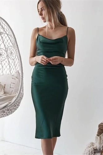 Sexy Dark Green Slip Dress Dark Green / Custom Size Sexy Dark Green Slip Dress Dark Green / Custom Size