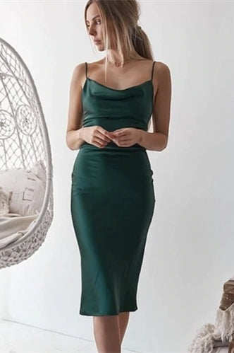 Sexy Dark Green Slip Dress