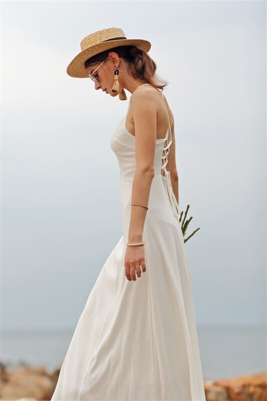 Simple White Long Maxi Dress White / US 14 Simple White Long Maxi Dress White / US 14
