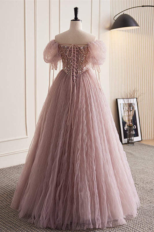 green emerald velvet dress Dusty Rose Pink Long Formal Dress with Sheer Sleeves Dusty Rose / 12