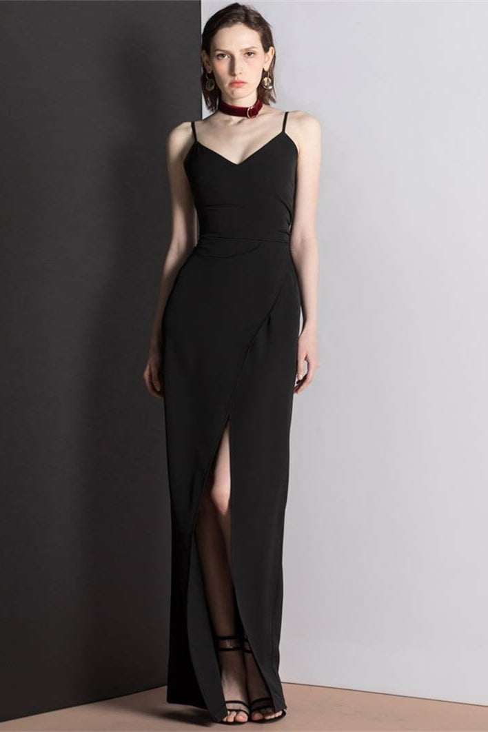 Tight Black Wrap Dress with Slit Black / US 2 Tight Black Wrap Dress with Slit Black / US 2