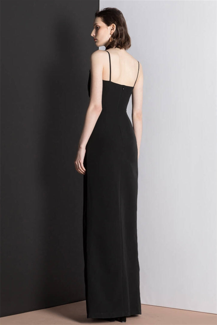 Tight Black Wrap Dress with Slit
