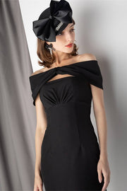 Vintage Black Tight Midi Dress