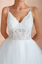 Layered White Long Wedding Dress