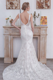 White Lace Mermaid White Lace Wedding Dress