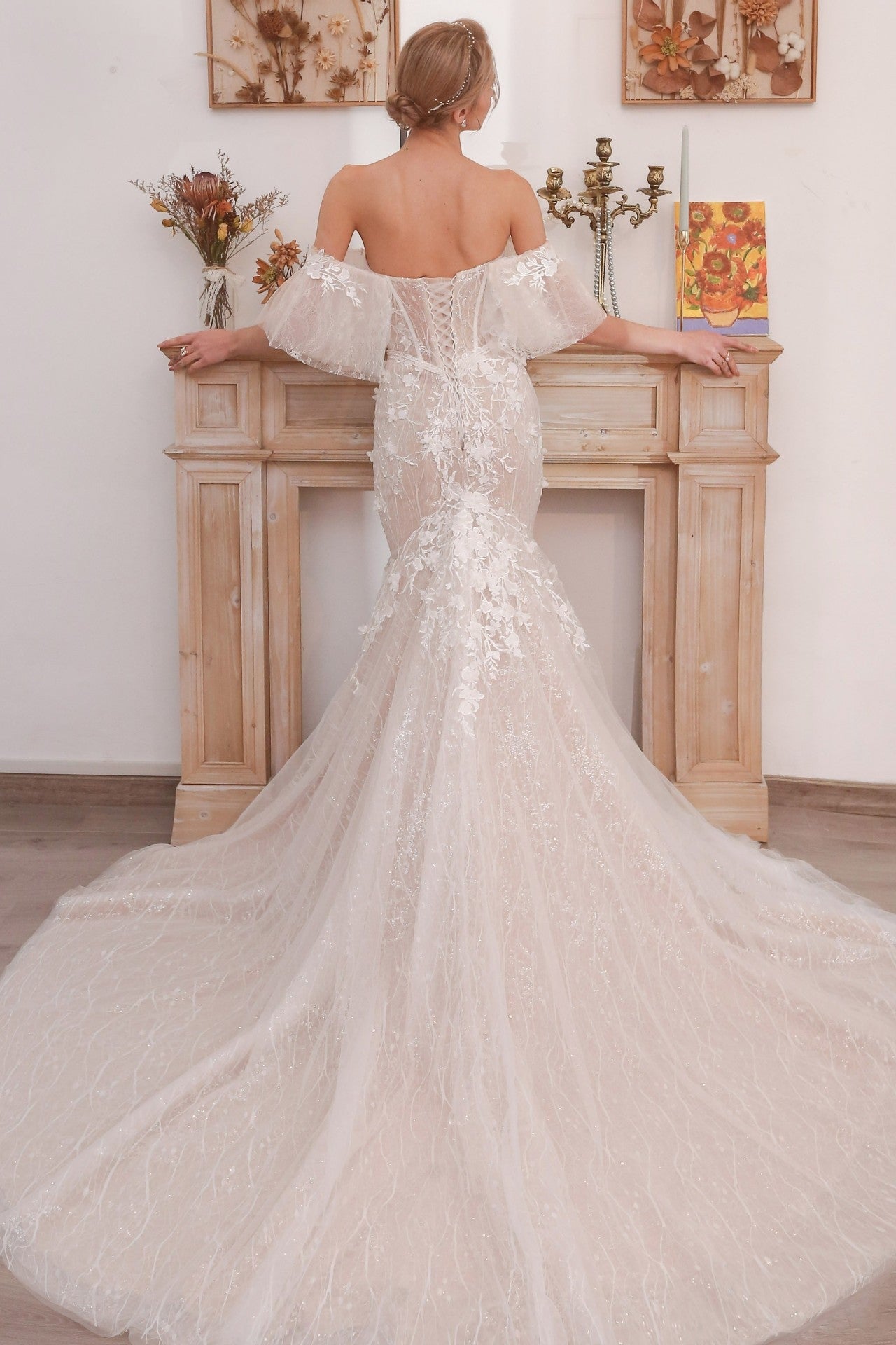 Luxury Off the Shoulder Mermaid Wedding Dress