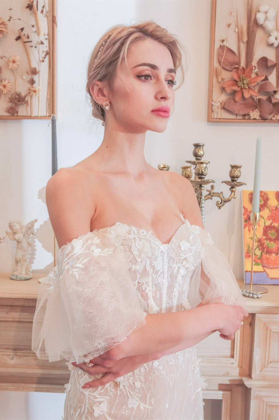 Luxury Off the Shoulder Mermaid Wedding Dress