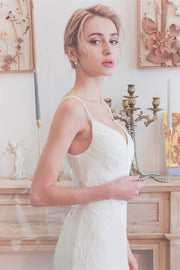 Simple Mermaid White Long Wedding Dress