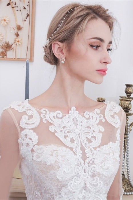 Long Sleeves Mermaid White Satin Wedding Dress